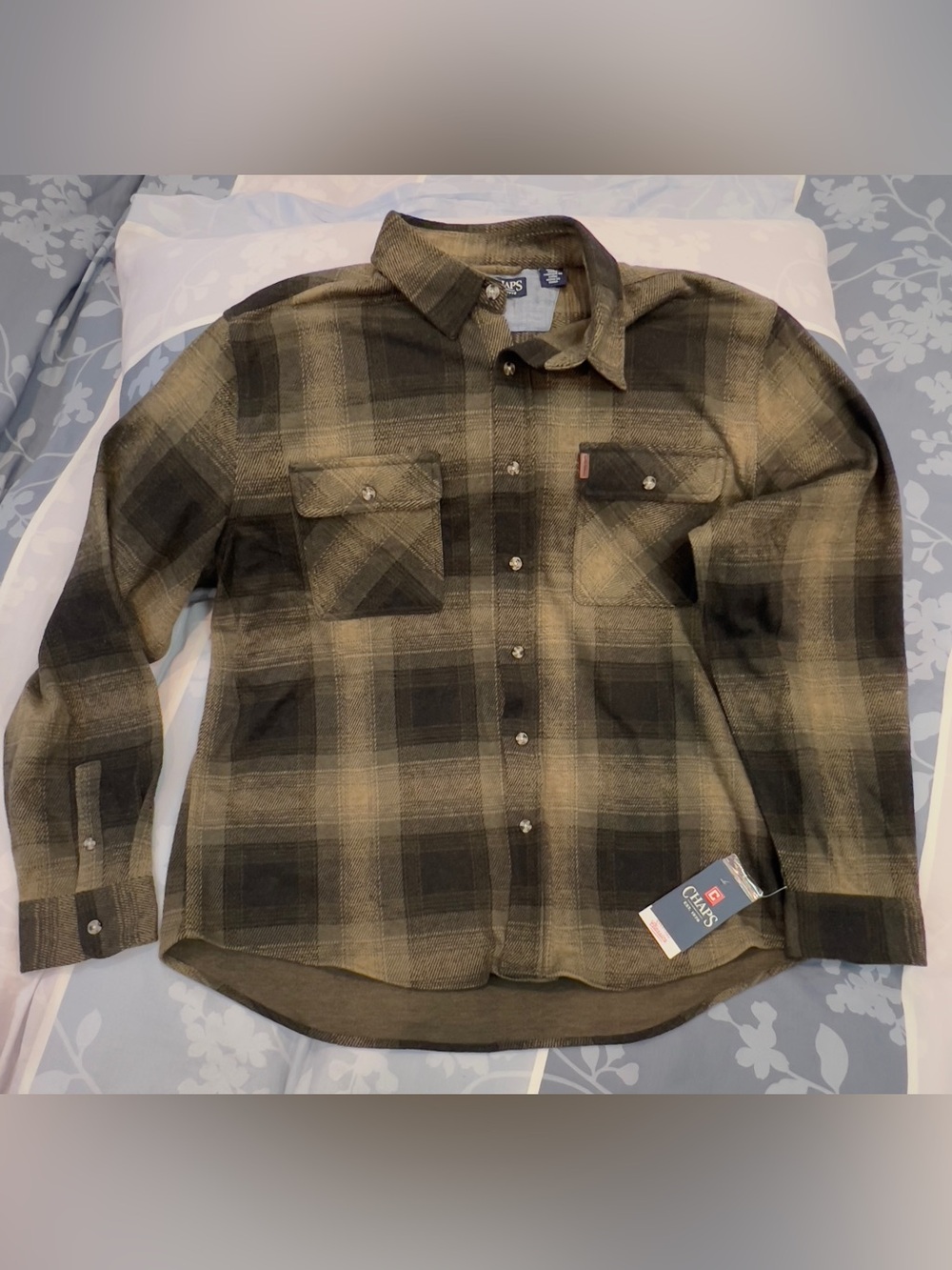 BNWT Chaps Brown Sugar Flannel Button-Down Shirt